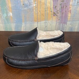 UGG Ascot  5379 Leather Slippers Dark Spice Men’s 10